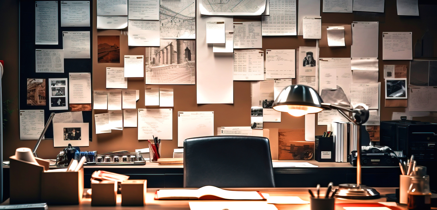 Detective desk investigating the Green Bond Files